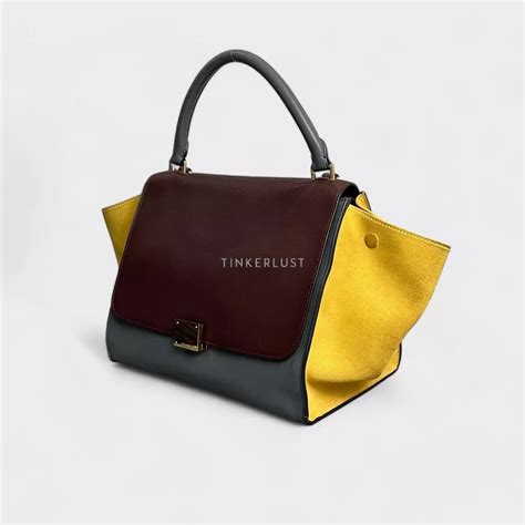 celine trapeze tricolor red|CELINE Smooth Calfskin Medium Tri.